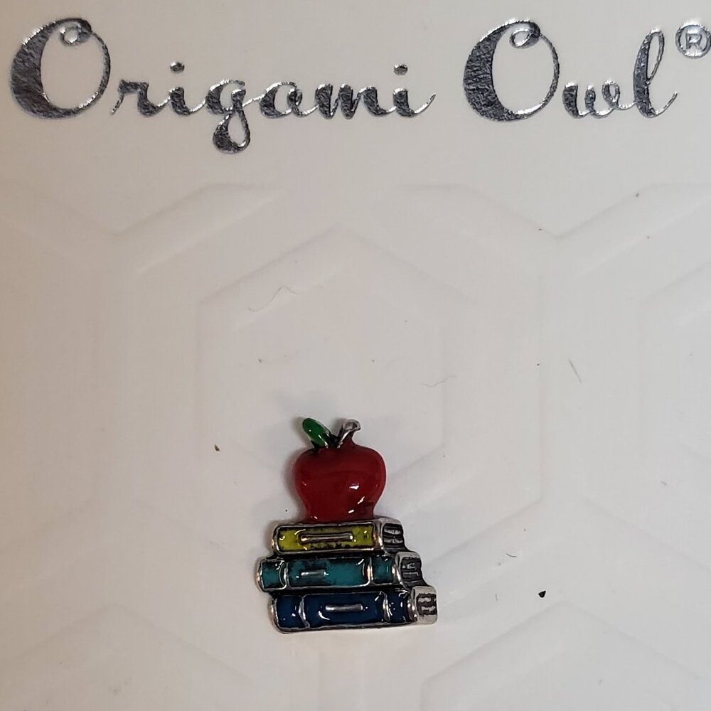 Origami Owl - Brand New Apple and Books Charm